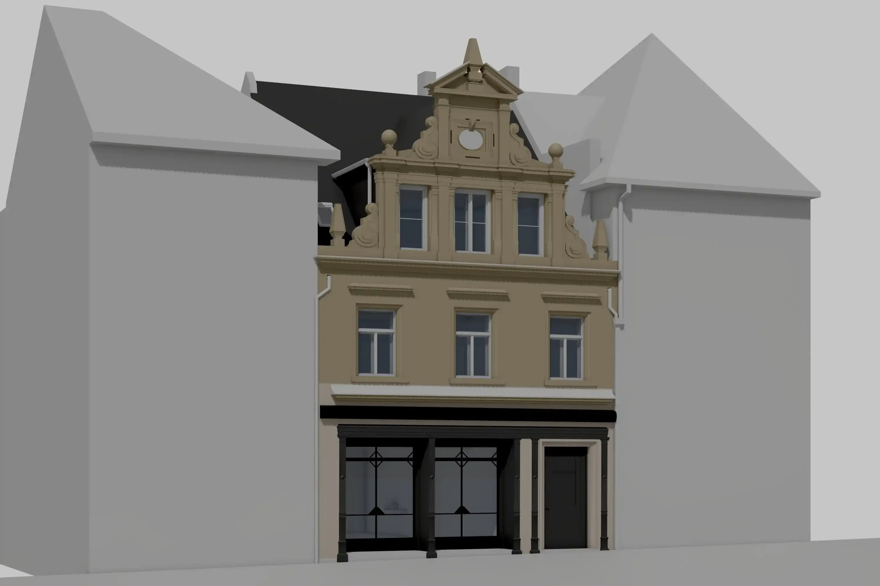 Vermessung einer Stadtvilla mit Ladengeschäft in Bayreuth - Digitale Bestandsaufnahme und BIM-Planung