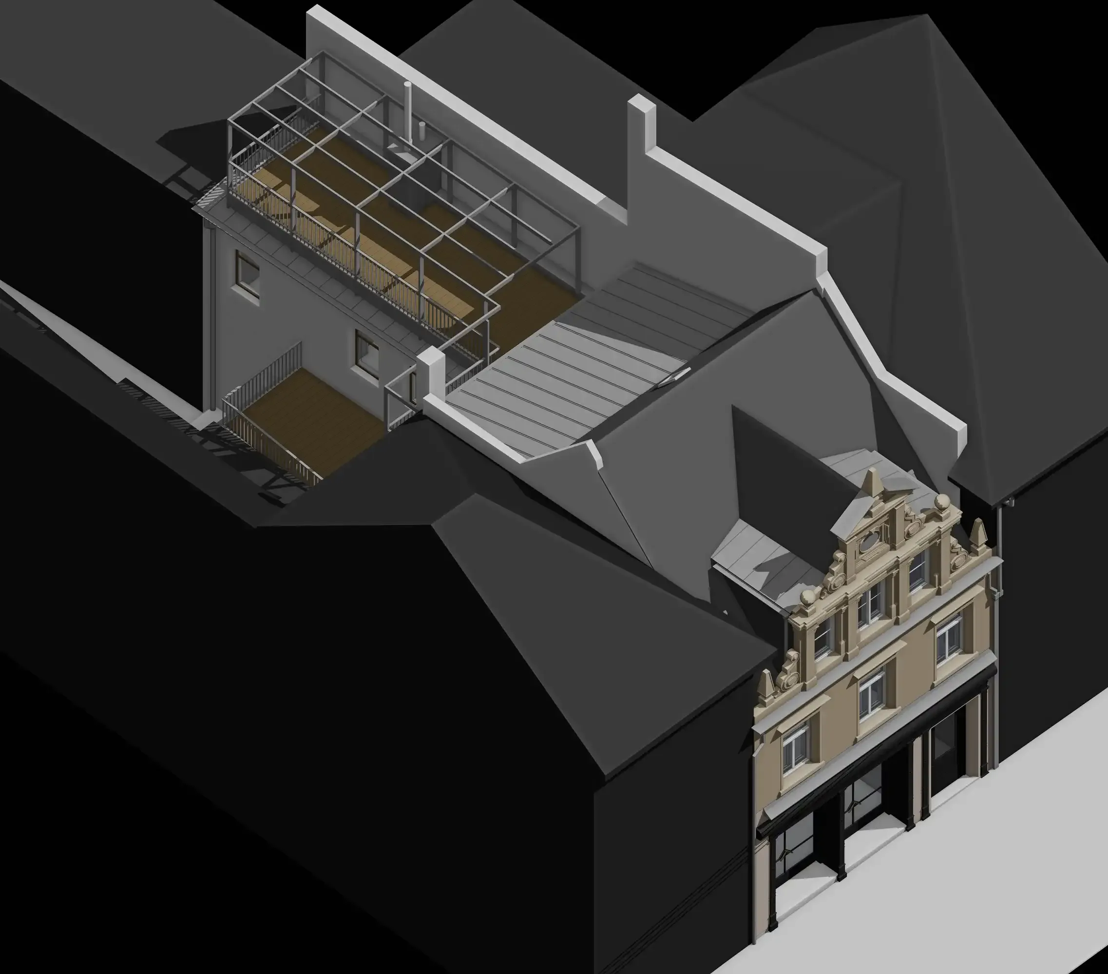 Vermessung einer Stadtvilla mit Ladengeschäft in Bayreuth - Digitale Bestandsaufnahme und BIM-Planung